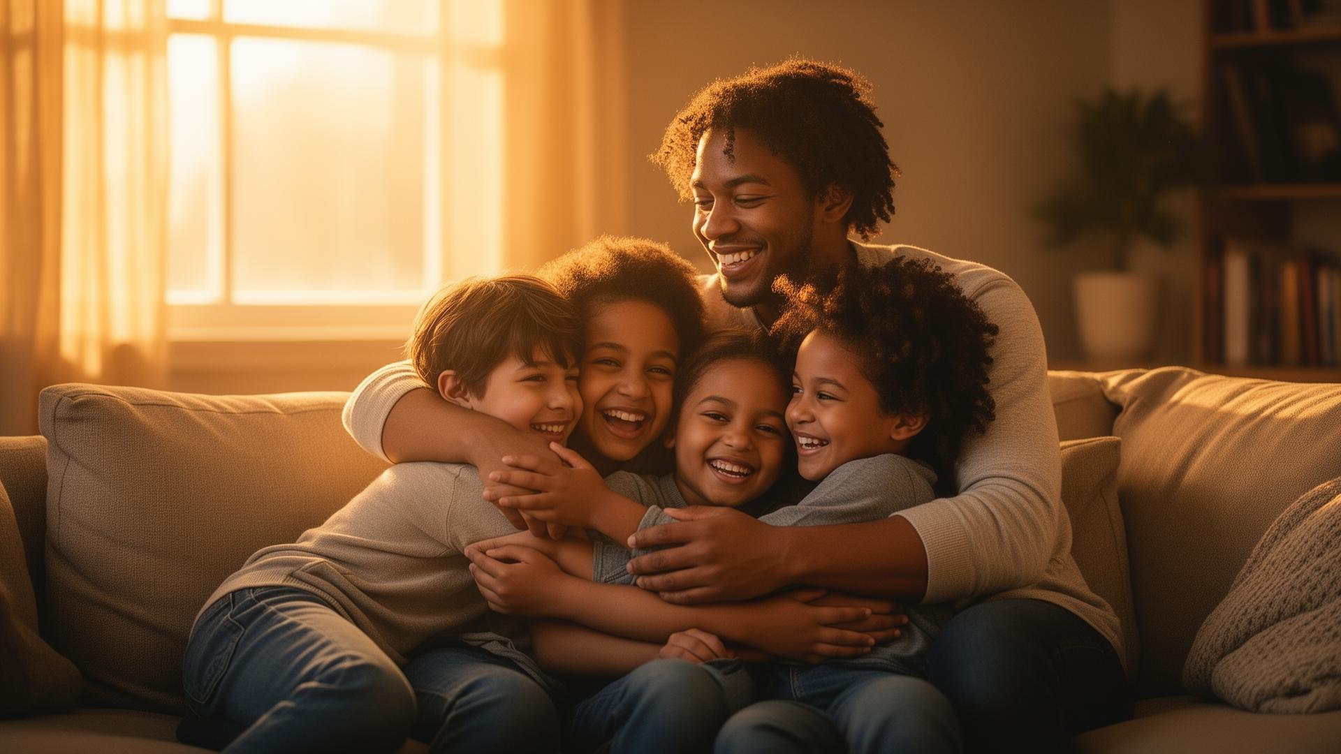 Happy family protected by life insurance